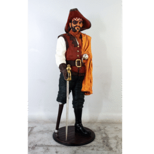 Piraten kapitein met houten poot levensgroot