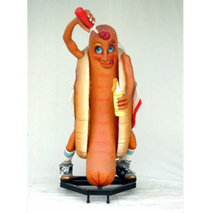 Leen van Dam Decoraties - Hotdog (Groot) met verrijdbaar onderstel