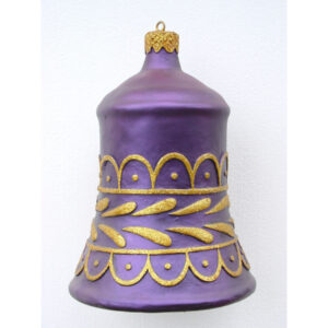 Kerstbel paars met goud