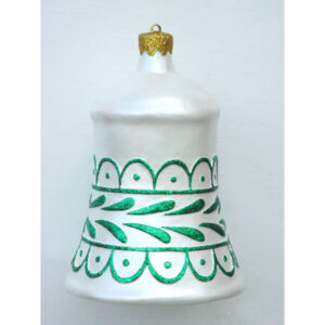 Kerstbel wit met groen