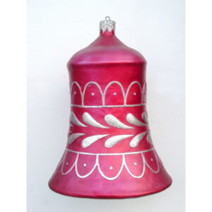 Kerstbel rood met zilver