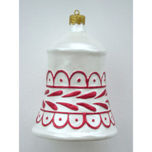 Kerstbel wit met rood