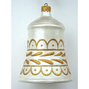 Kerstbel wit met goud