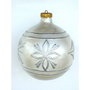 Kerstbal wit met zilver 68 cm