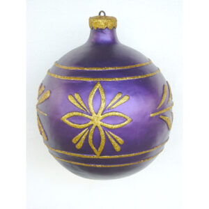 Kerstbal paars met goud 68 cm