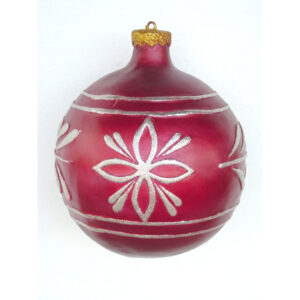 Kerstbal rood met wit 68 cm