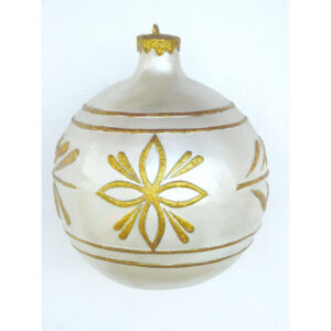 Kerstbal wit met goud 40cm