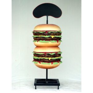 Grote hamburger op metalen onderstel
