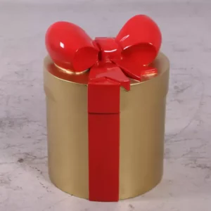 Leen van Dam Decoraties - Kerst cadeau goud met rode strik