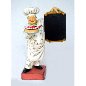 Leen van Dam Decoraties - Bakker met taart en menubord