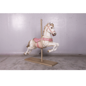 Leen van Dam Decoraties - Carrousel Paard wit met rose