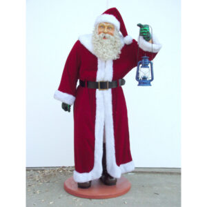 Kerstman met lamp Levensgroot