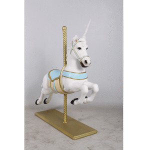Leen van Dam Decoraties - Carrousel paard wit met blauw eenhoorn
