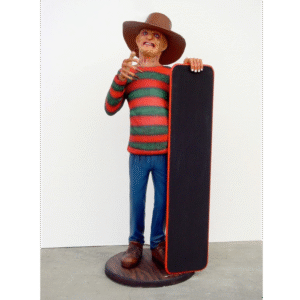 Leen van Dam Decoraties - Freddy Krueger met menubord levensgroot