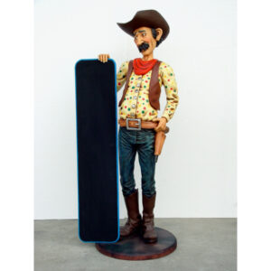 Cowboy met menubord Levensgroot