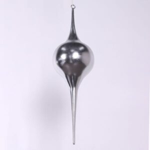Kerstbal druppelvormig Twinkle zilver