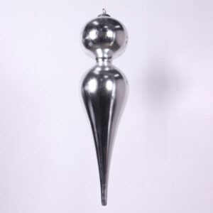 Kerstbal Twinkle kegelvormig zilver