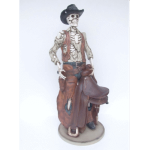Leen van Dam Decoraties - Cowboy skelet met zadel levensgroot