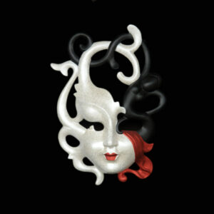 Erotisch masker zwart met wit