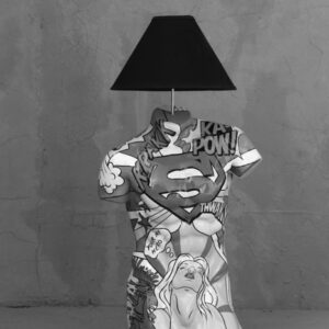 Pop-art Mannelijke romp Lamp zwartwit