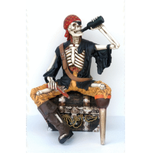Leen van Dam Decoraties - Piraten skelet drinkend levensgroot