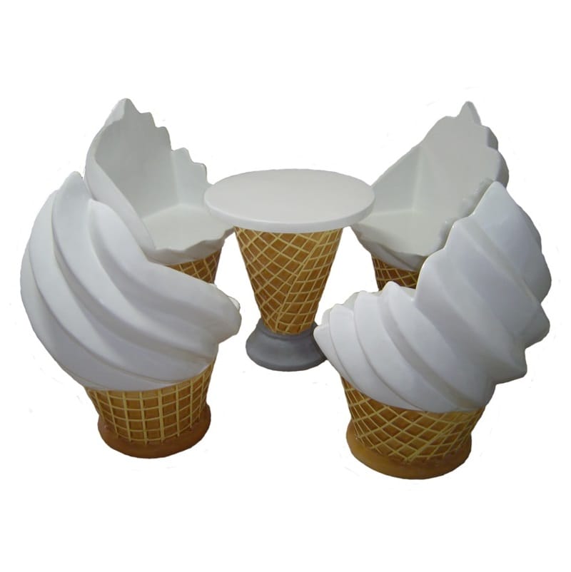 Leen van Dam Decoraties - IJs tafel en stoelen softijs