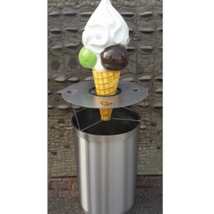 Leen van Dam Decoraties - RVS afvalbak met softijsje