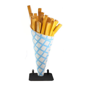 Leen van Dam Decoraties - Frietzak met verrijdbaar onderstel