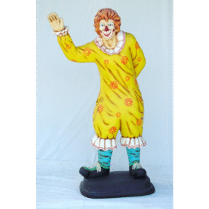 Leen van Dam Decoraties - Zwaaiende clown levensgroot